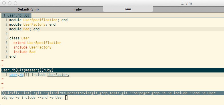 Using :Ggrep in Vim